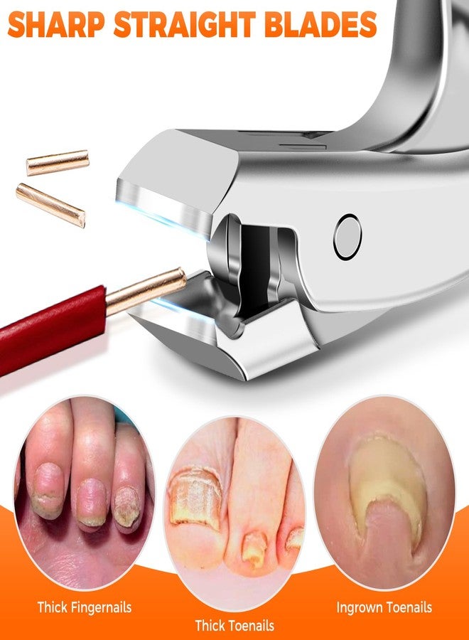 درمود مقص أظافر قدم برأس مائل للأظافر السميكة لكبار السن، مقص أظافر كبير مستقيم للرجال مع ماسك، مقص أظافر قدم شديد التحمل للأظافر السميكة بمقبض طويل مريح - Image 4